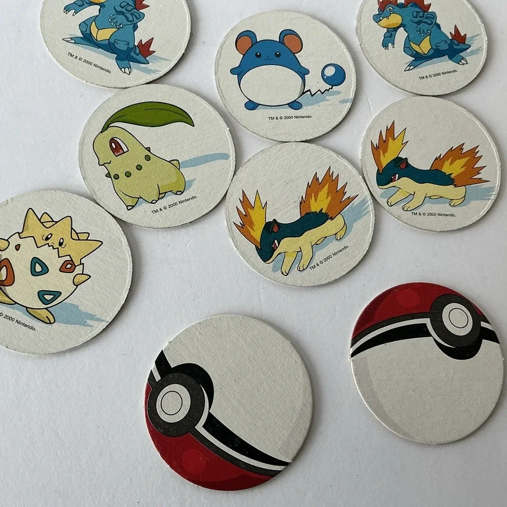 Pokemon Tazo Lot 9 Totodile‎ Typhlosion Togepi Marill Johto 2000